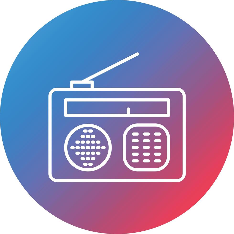 Radio Line Gradient Circle Background Icon vector