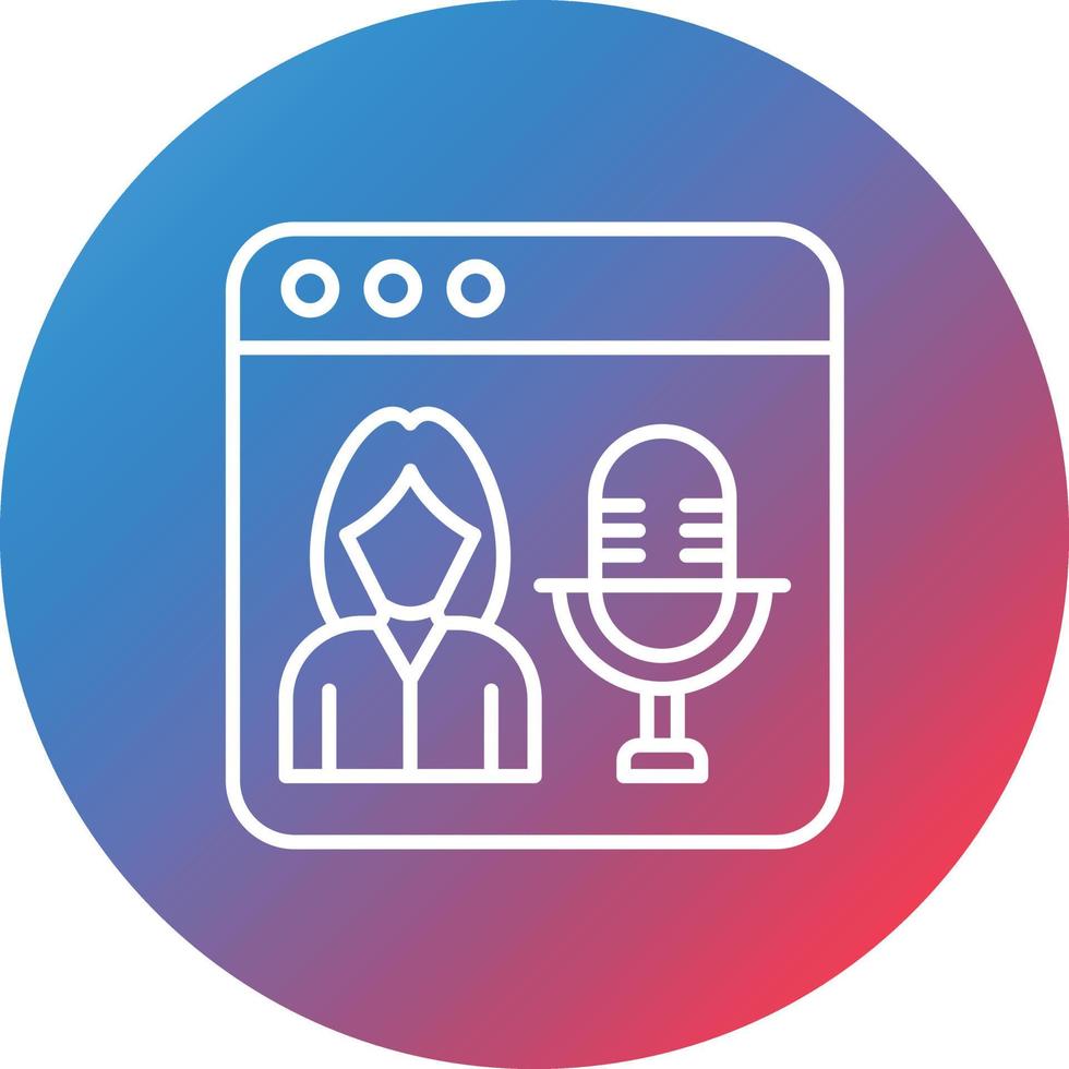 Webcast Line Gradient Circle Background Icon vector