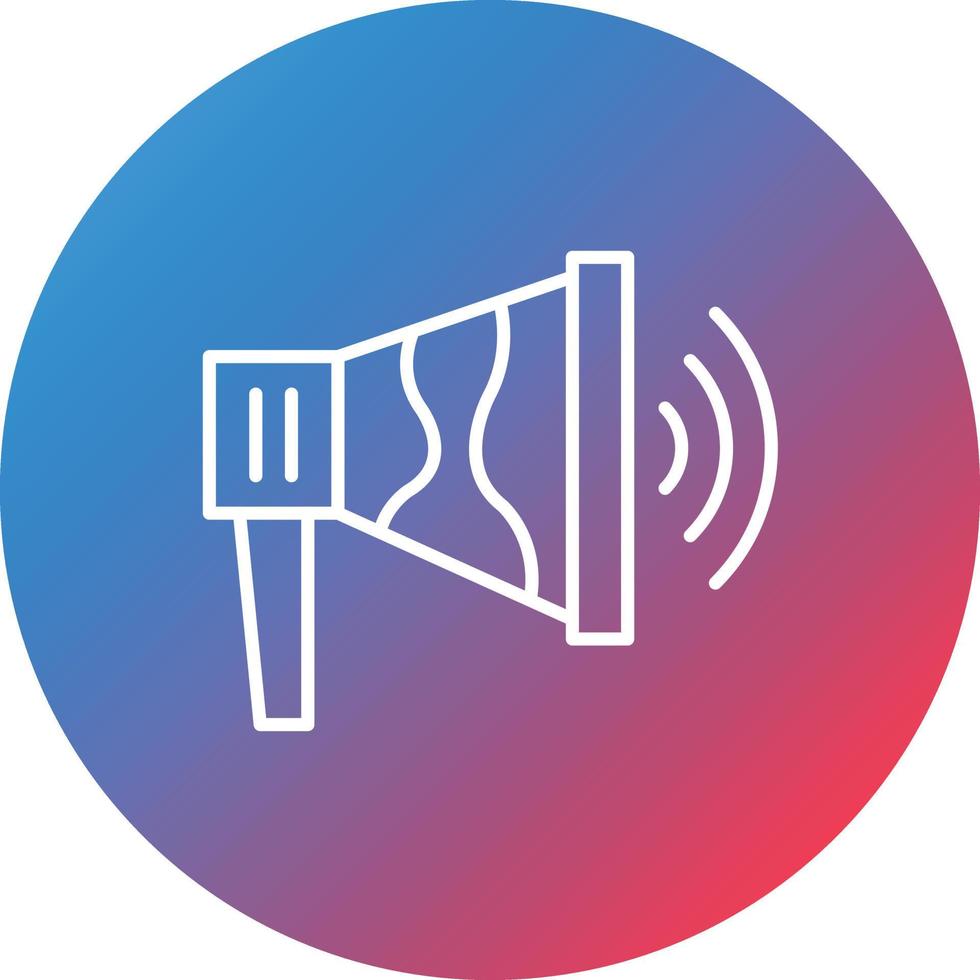 Megaphone Line Gradient Circle Background Icon vector