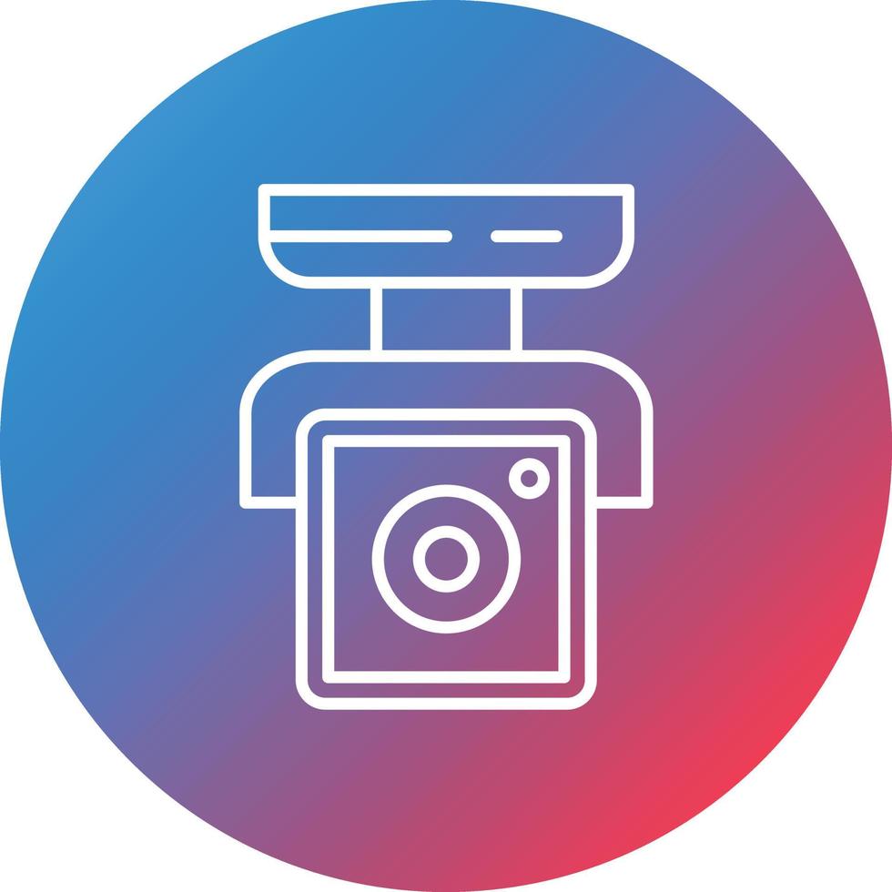 Security Camera Line Gradient Circle Background Icon vector