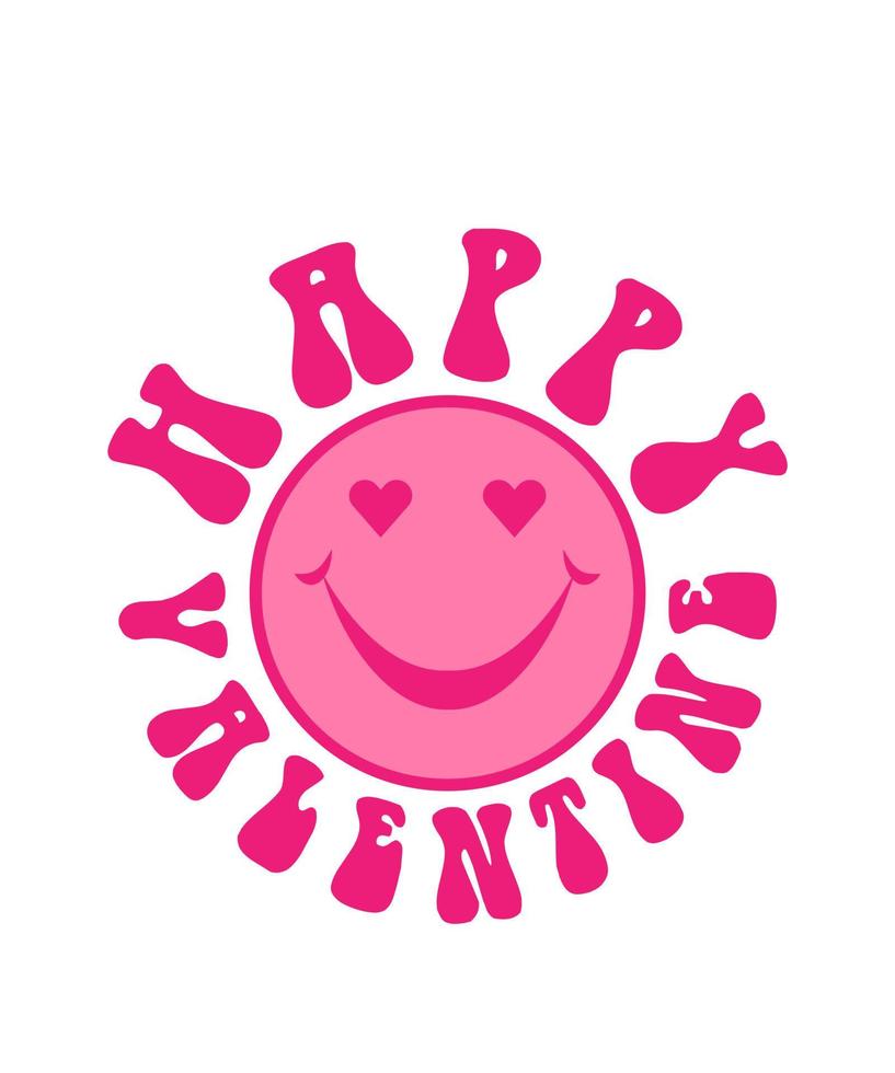 happy valentine lettering vector