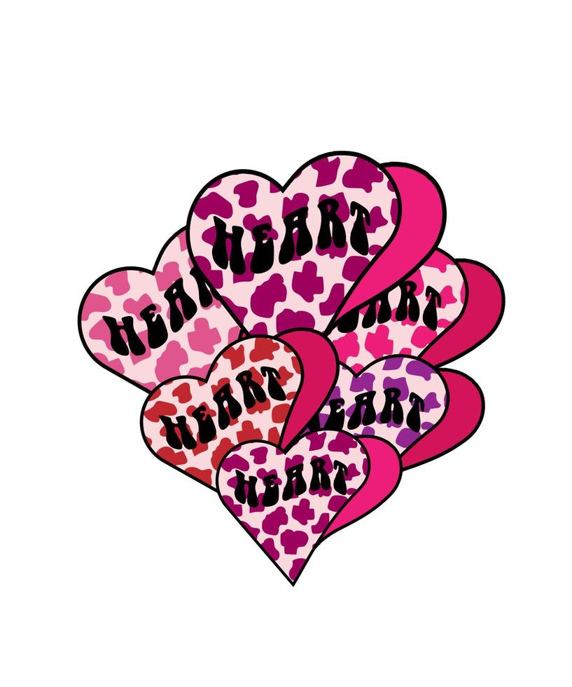 Retro happy Valentine's day heart Sublimation vector