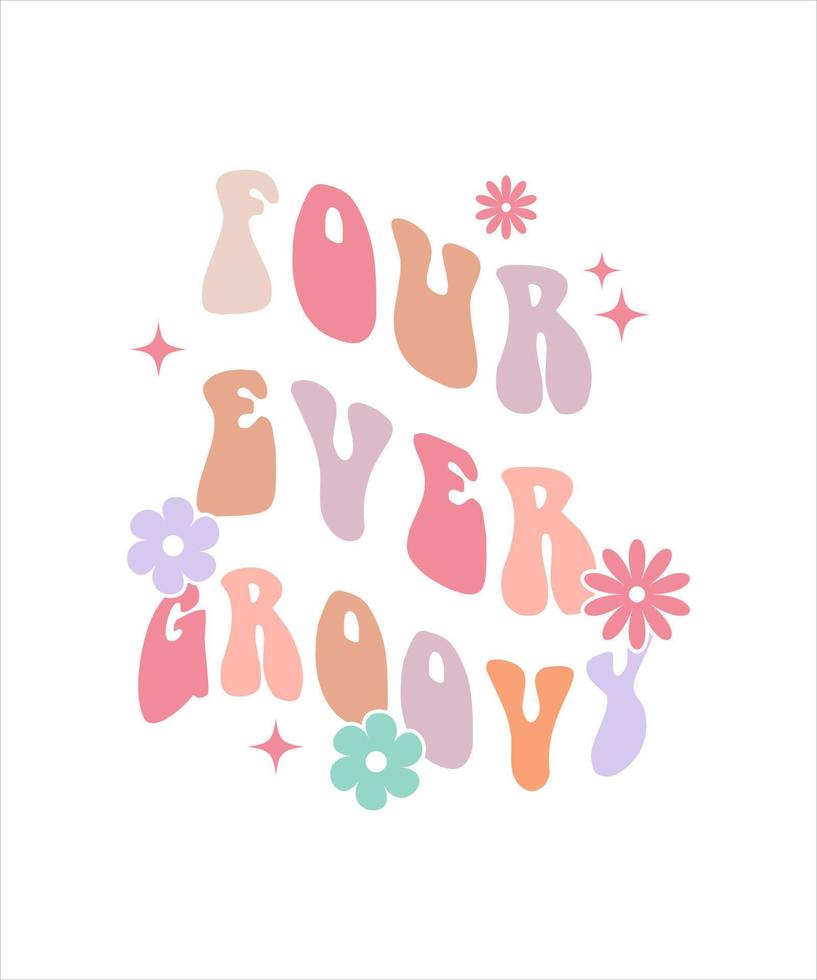 RETRO GROOVY T SHIRT vector
