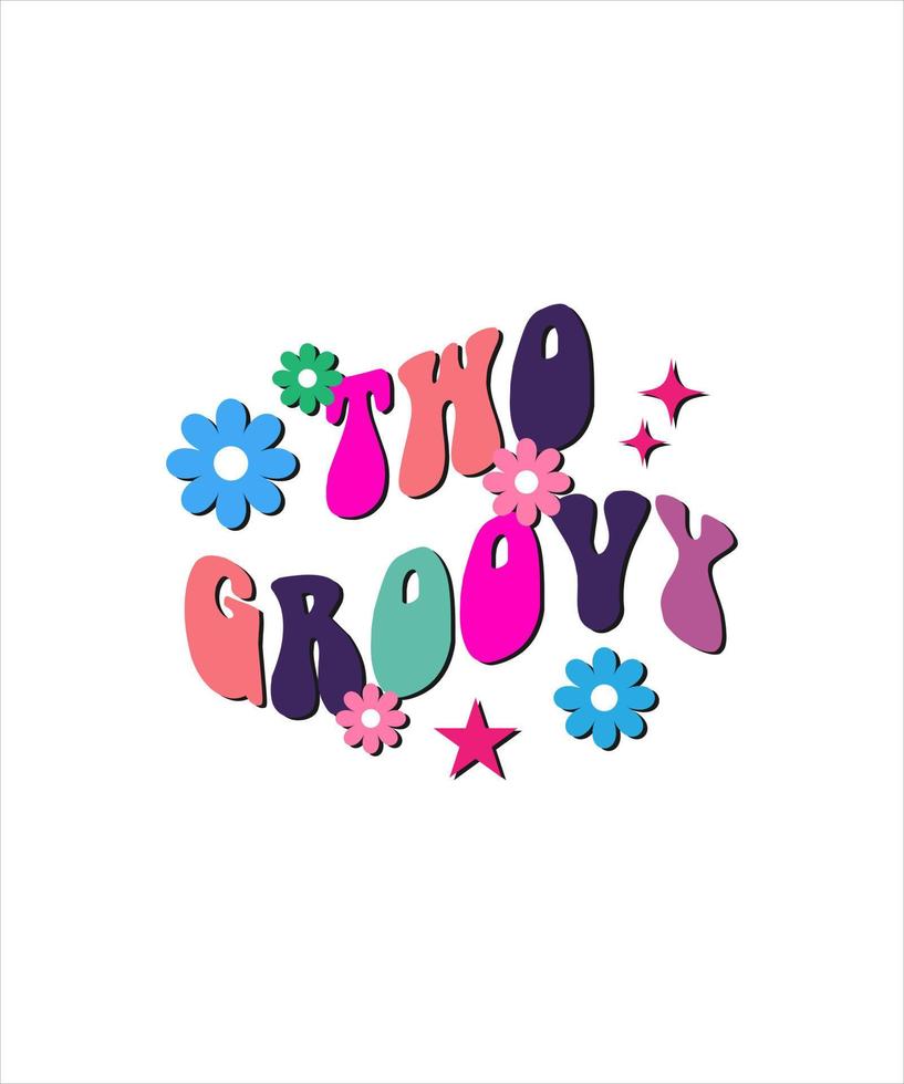 two groovy RETRO GROOVY T SHIRT vector