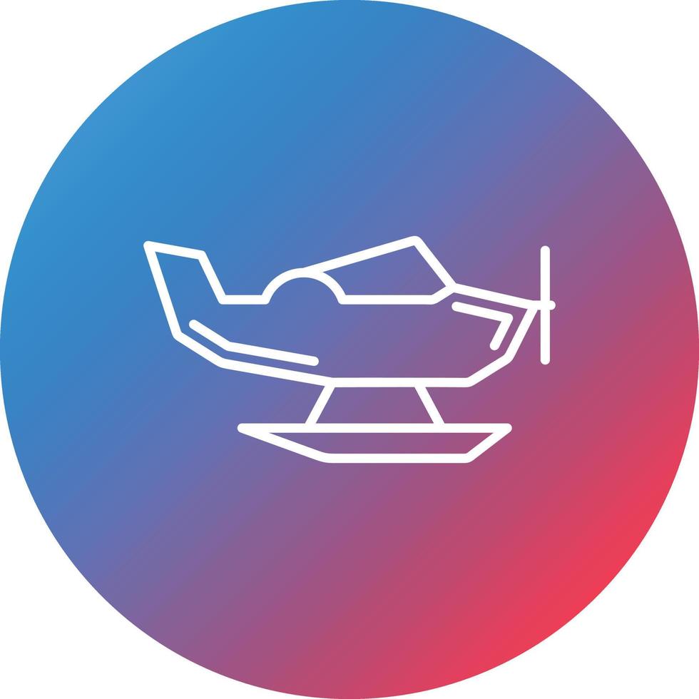 Seaplane Line Gradient Circle Background Icon vector