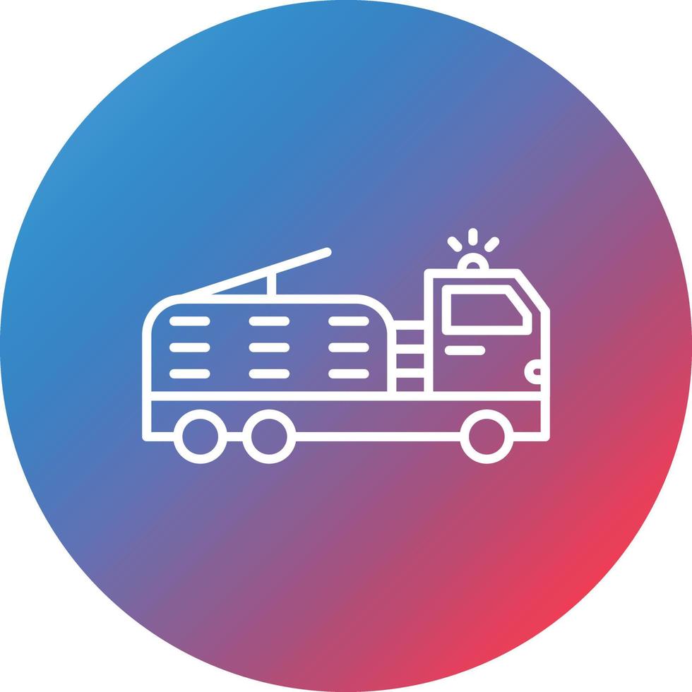 Ladder Truck Line Gradient Circle Background Icon vector