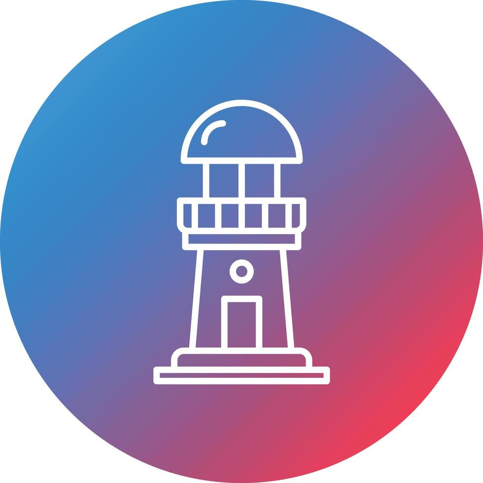 Lighthouse Line Gradient Circle Background Icon vector