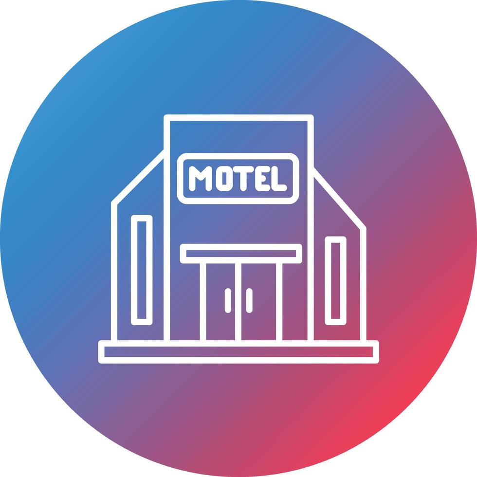 Motel Line Gradient Circle Background Icon vector