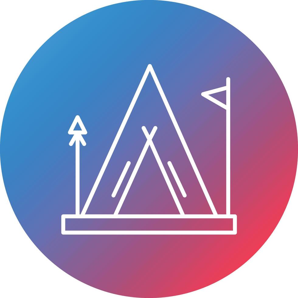 African Tent Line Gradient Circle Background Icon vector