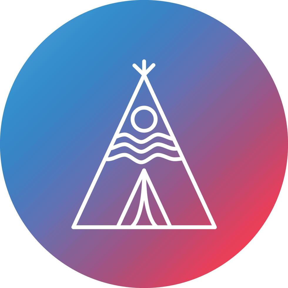 Wigwam Line Gradient Circle Background Icon vector