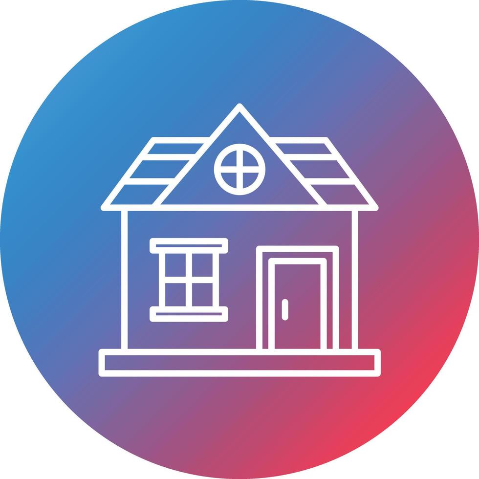 Guest House Line Gradient Circle Background Icon vector
