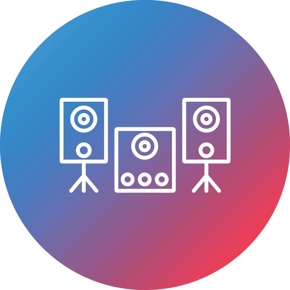 Sound System Line Gradient Circle Background Icon vector
