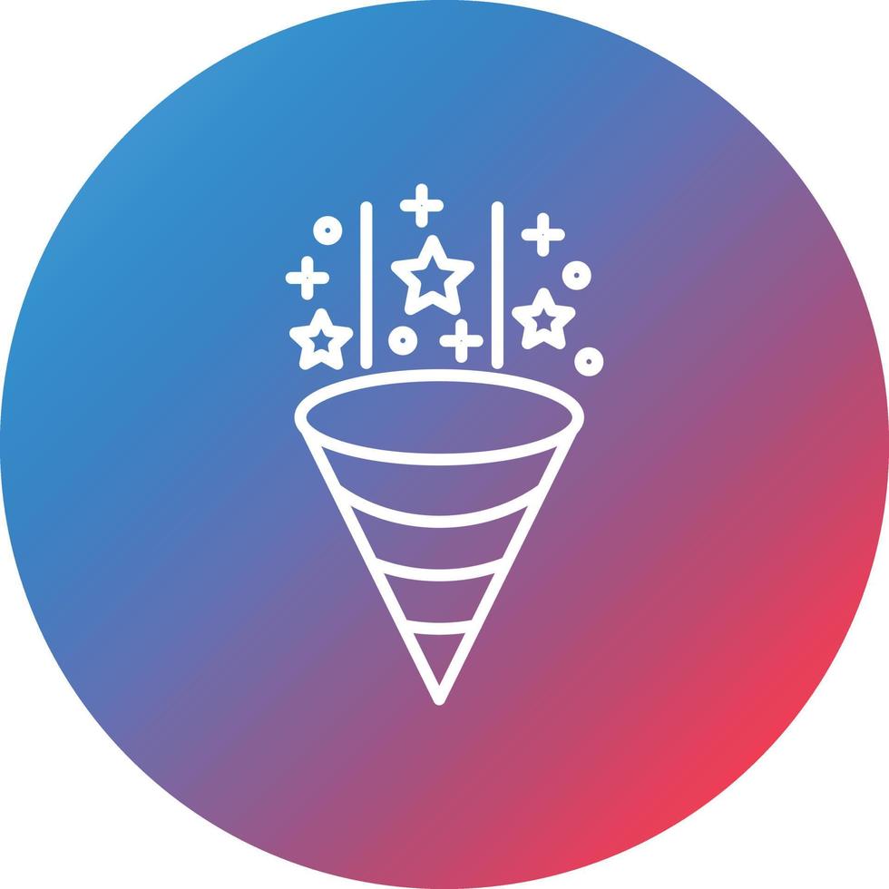 Confetti Line Gradient Circle Background Icon vector