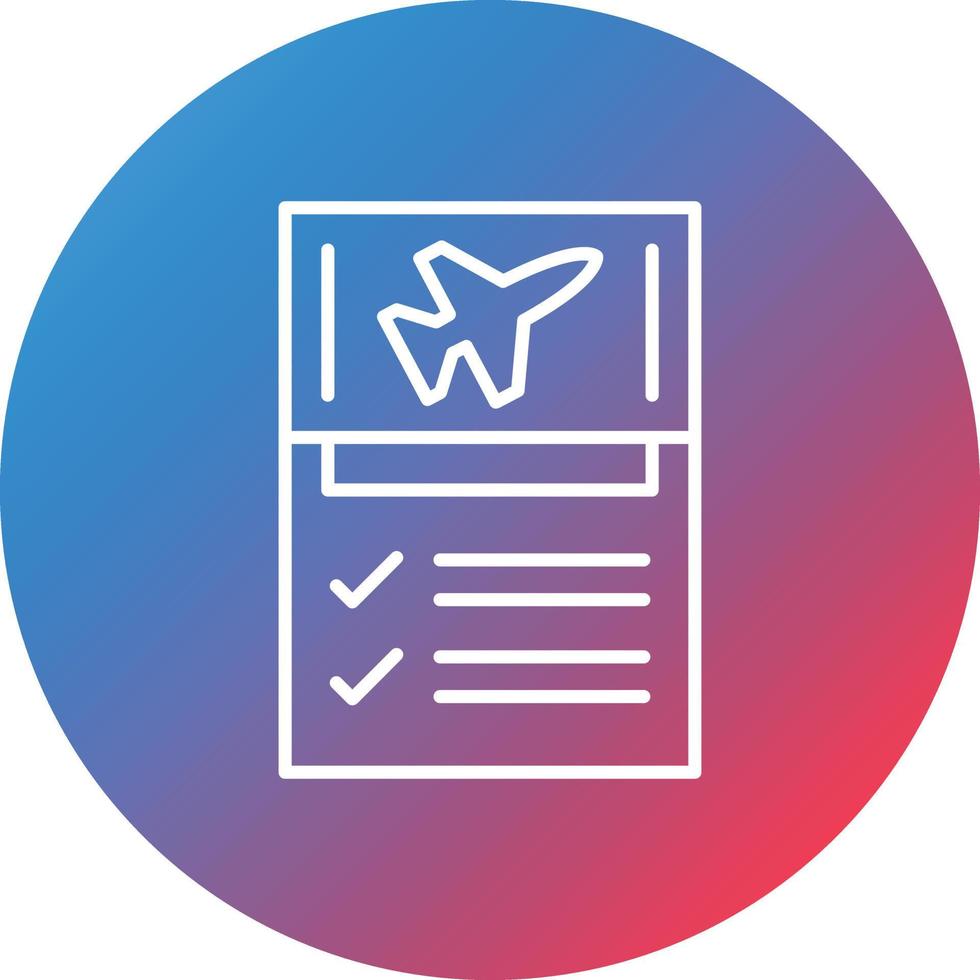 Flight Checklist Line Gradient Circle Background Icon vector