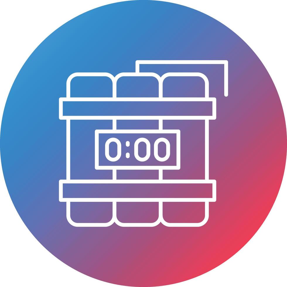 Dynamite Line Gradient Circle Background Icon vector