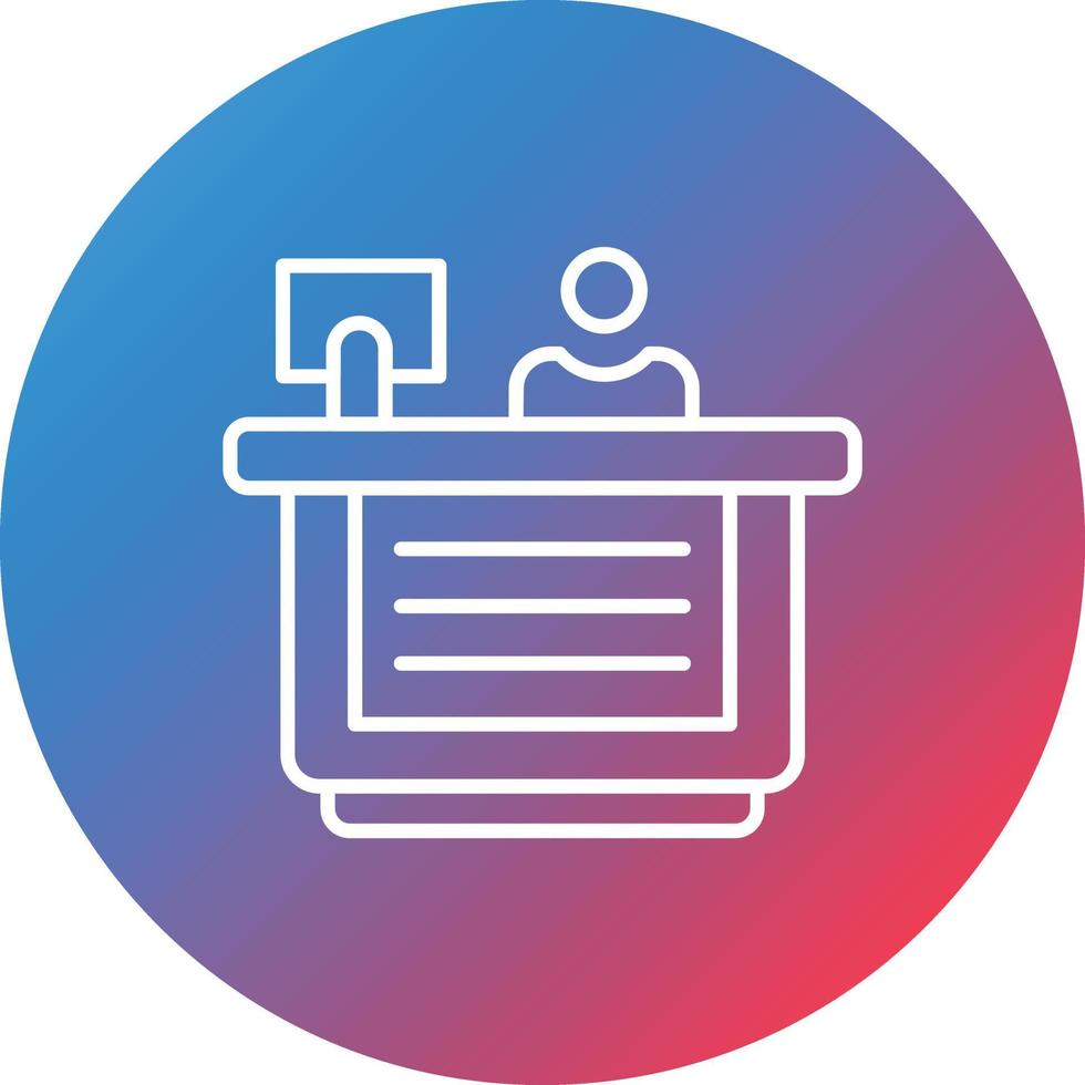Reception Line Gradient Circle Background Icon vector