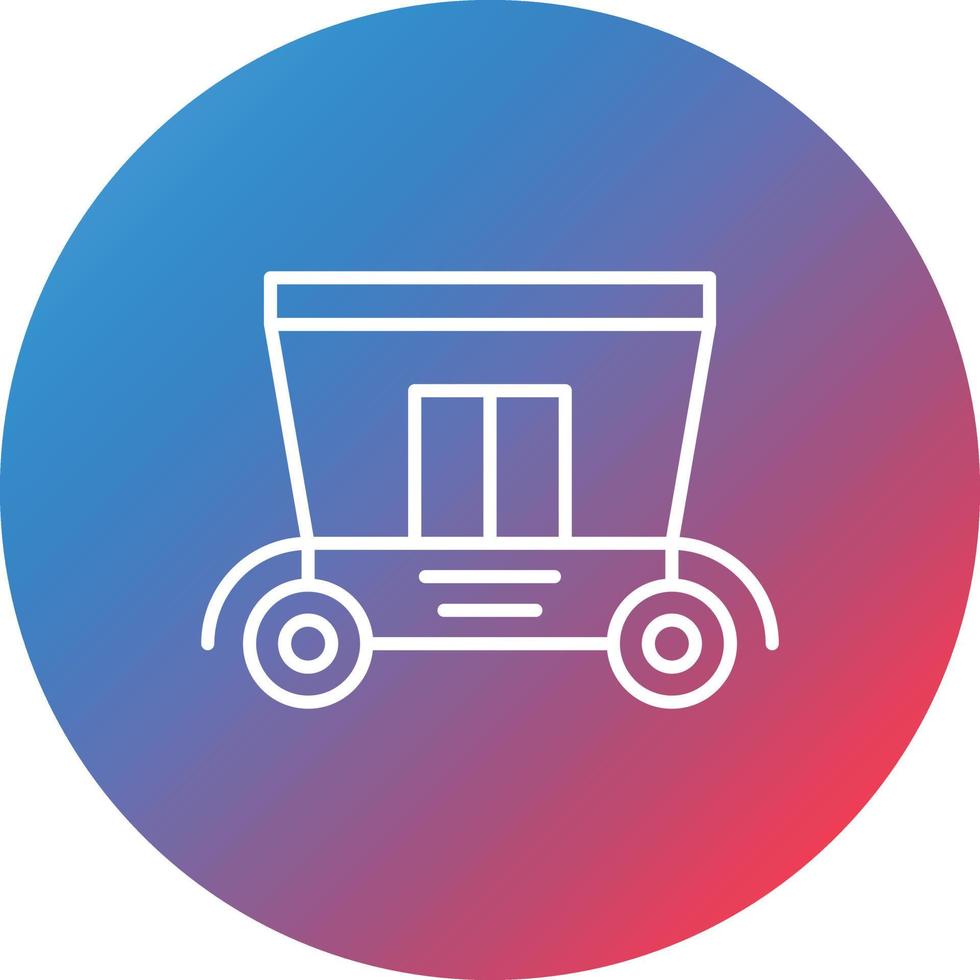 Carriage Line Gradient Circle Background Icon vector