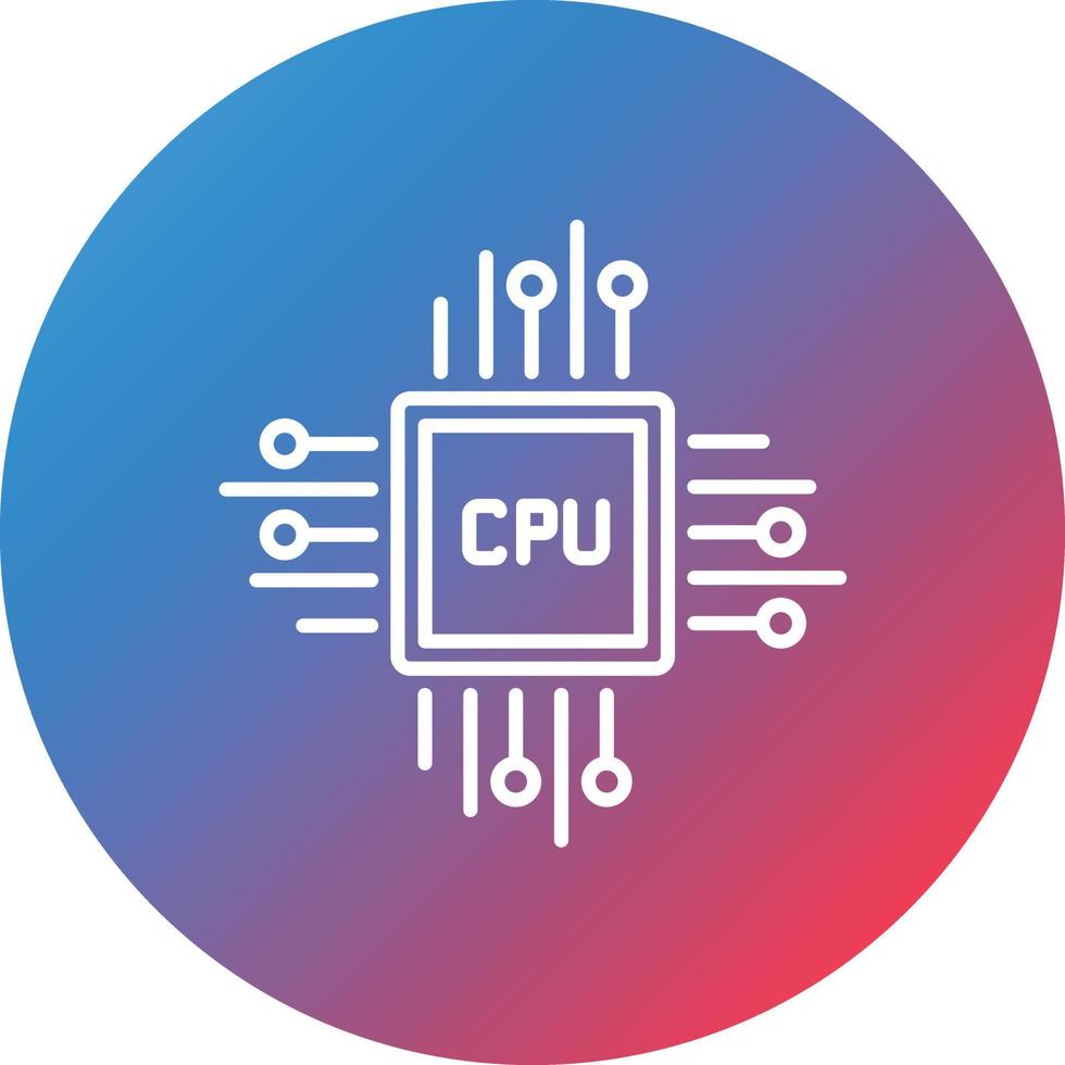 cpu procesador línea gradiente círculo fondo icono vector