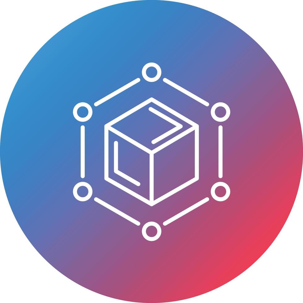 Blockchain Line Gradient Circle Background Icon vector