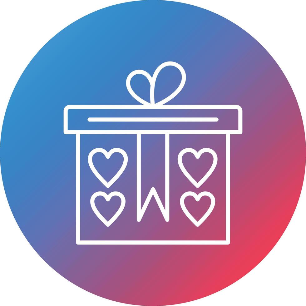 Gift Box Line Gradient Circle Background Icon vector