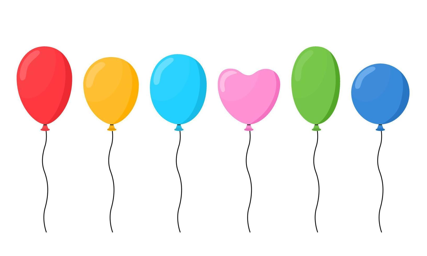 Set of balloons colorful. Vector illustration.