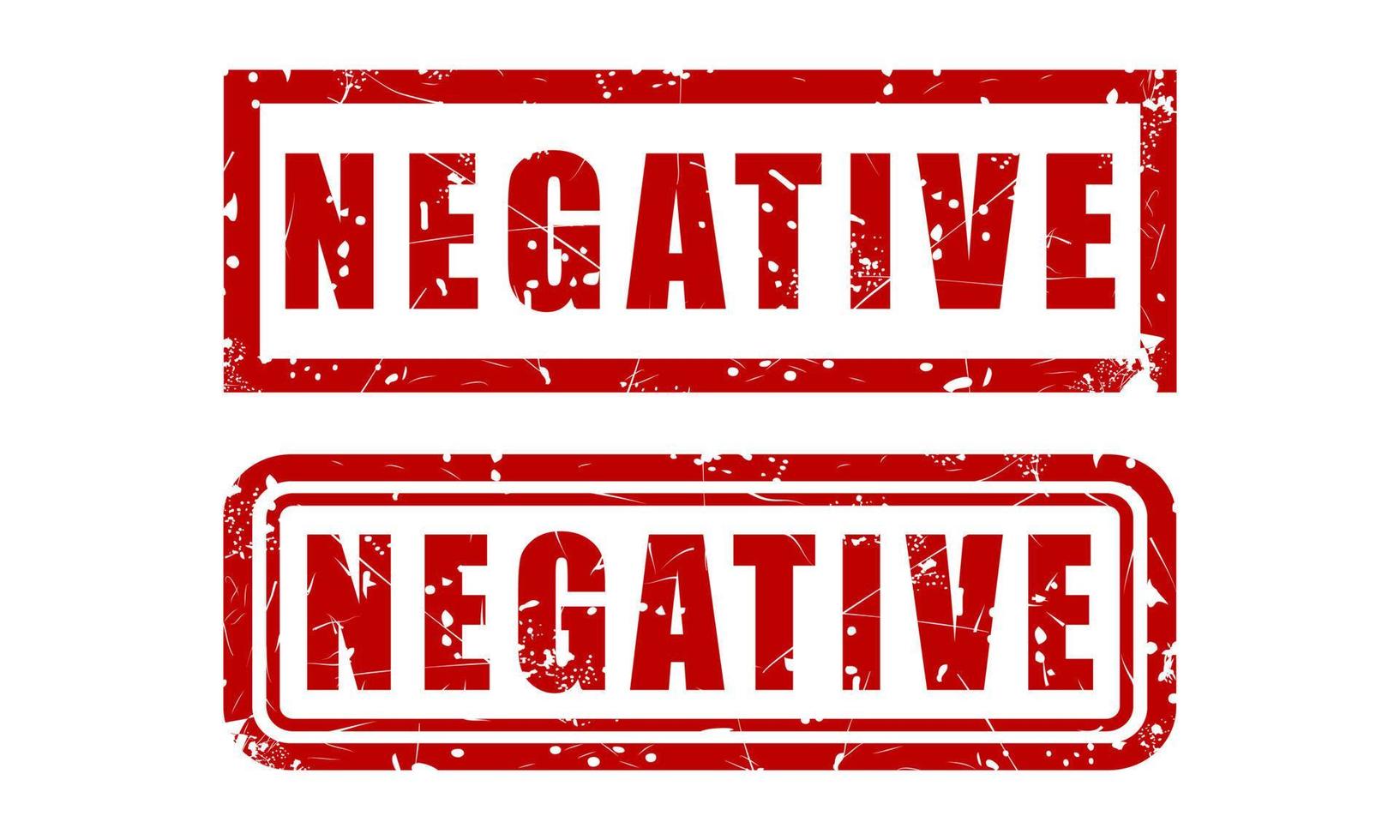 Grunge a rubber red stamp with the word negative. Vector illustration.