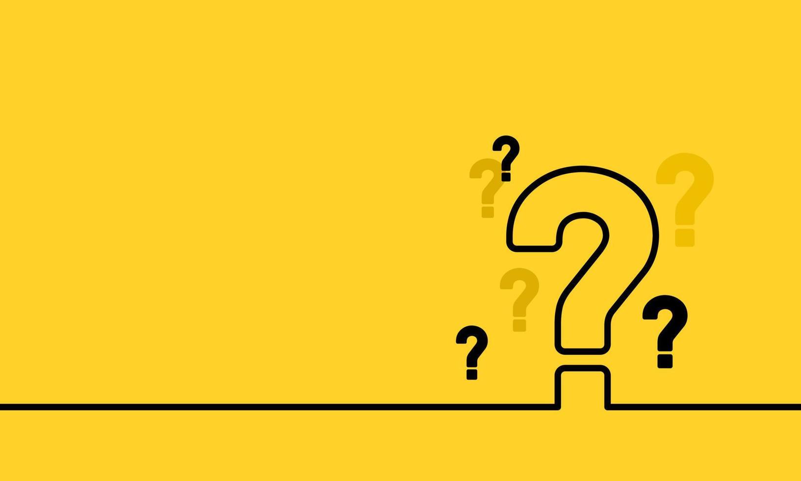 Question mark on yellow background. vector