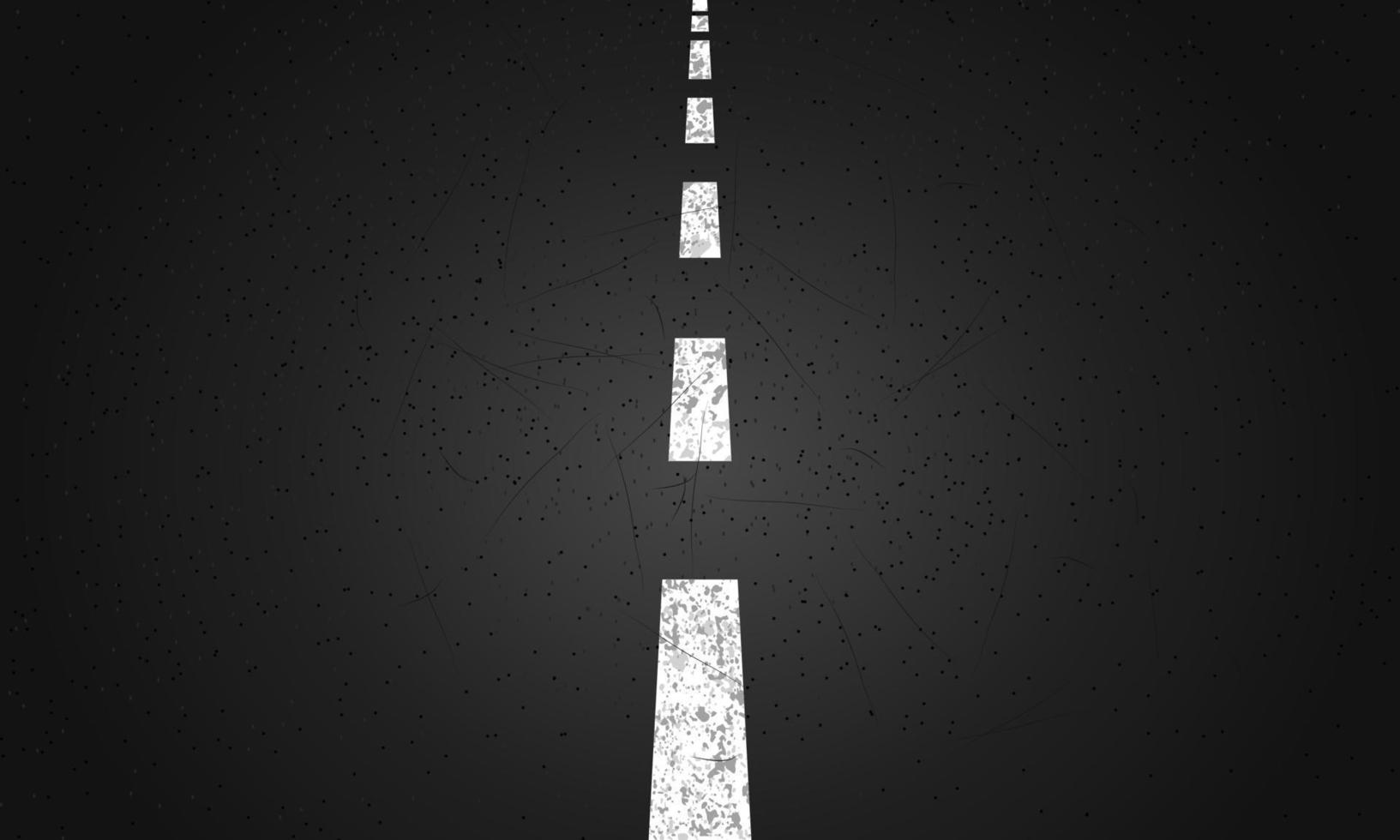 Black road with white patch line for your text. vector illustration.