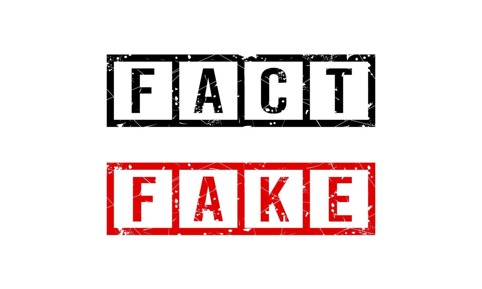 Fact and Fake grunge stamps. vector