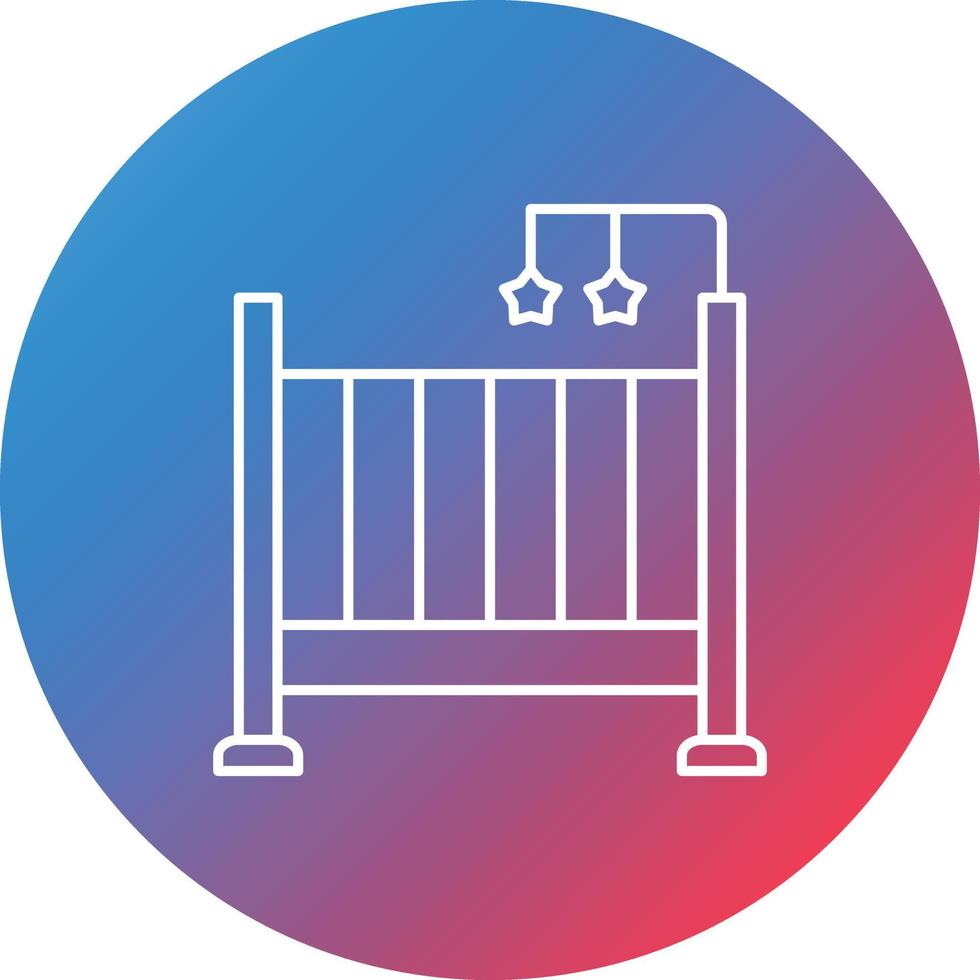 Crib Line Gradient Circle Background Icon vector