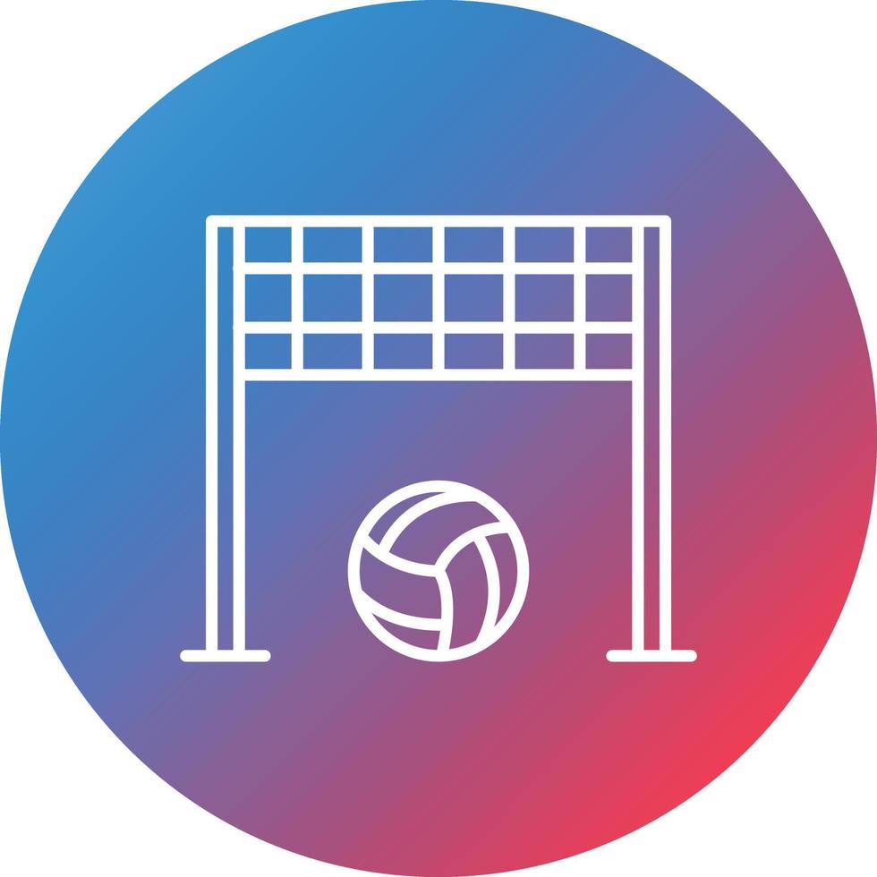 Volleyball Net Line Gradient Circle Background Icon vector