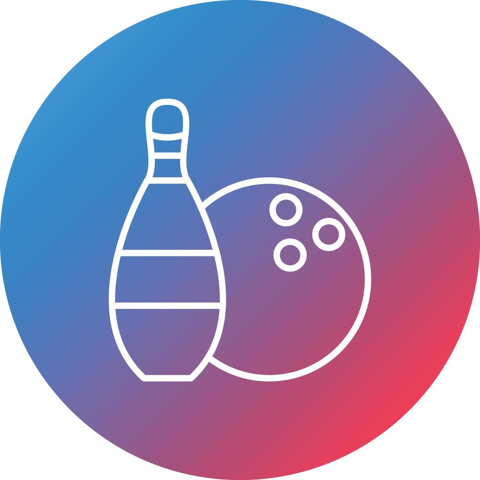 Bowling Line Gradient Circle Background Icon vector