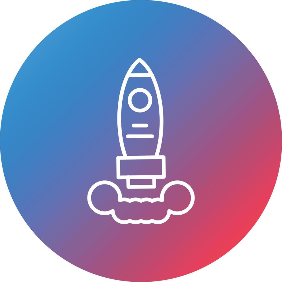 Rocket Line Gradient Circle Background Icon vector