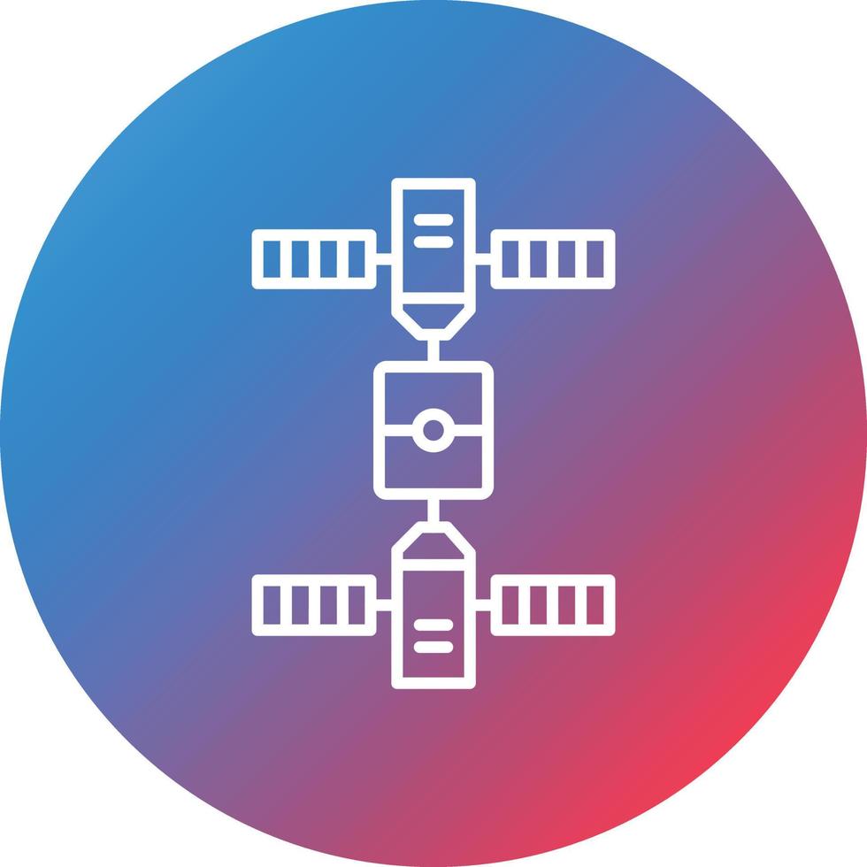 Space Capsule Line Gradient Circle Background Icon vector