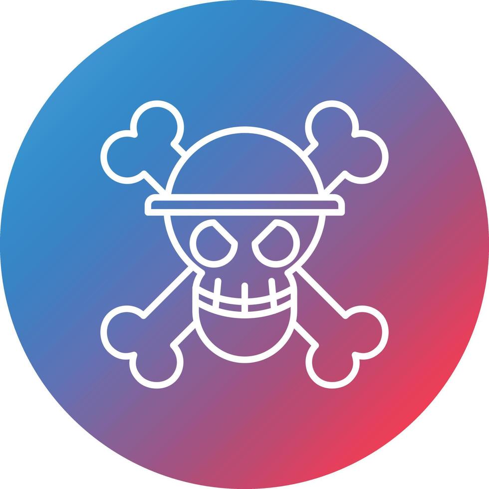 icono de fondo de círculo degradado de línea de mono pirata vector