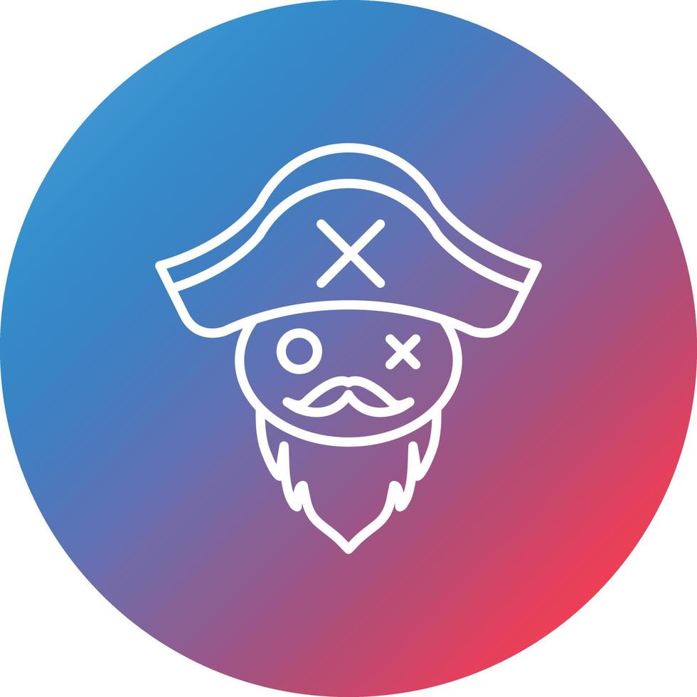 Pirate Beard Line Gradient Circle Background Icon vector