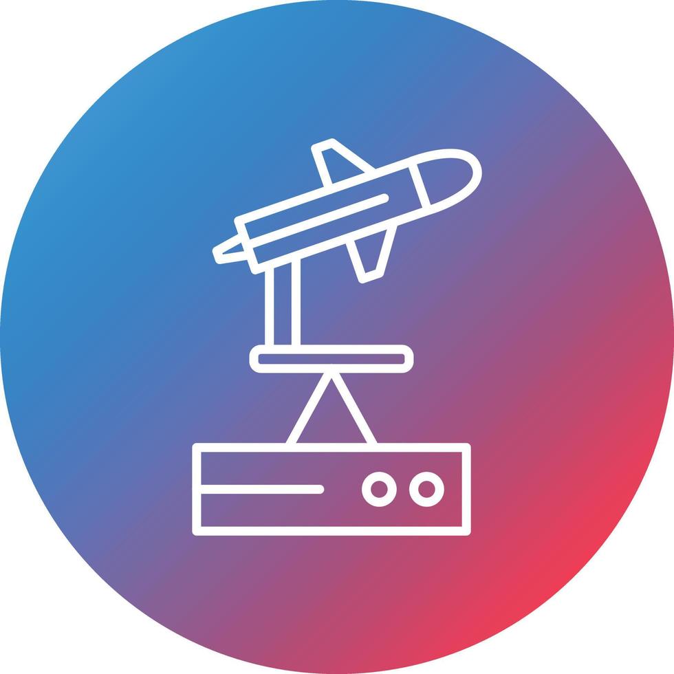 Space Catapult Line Gradient Circle Background Icon vector