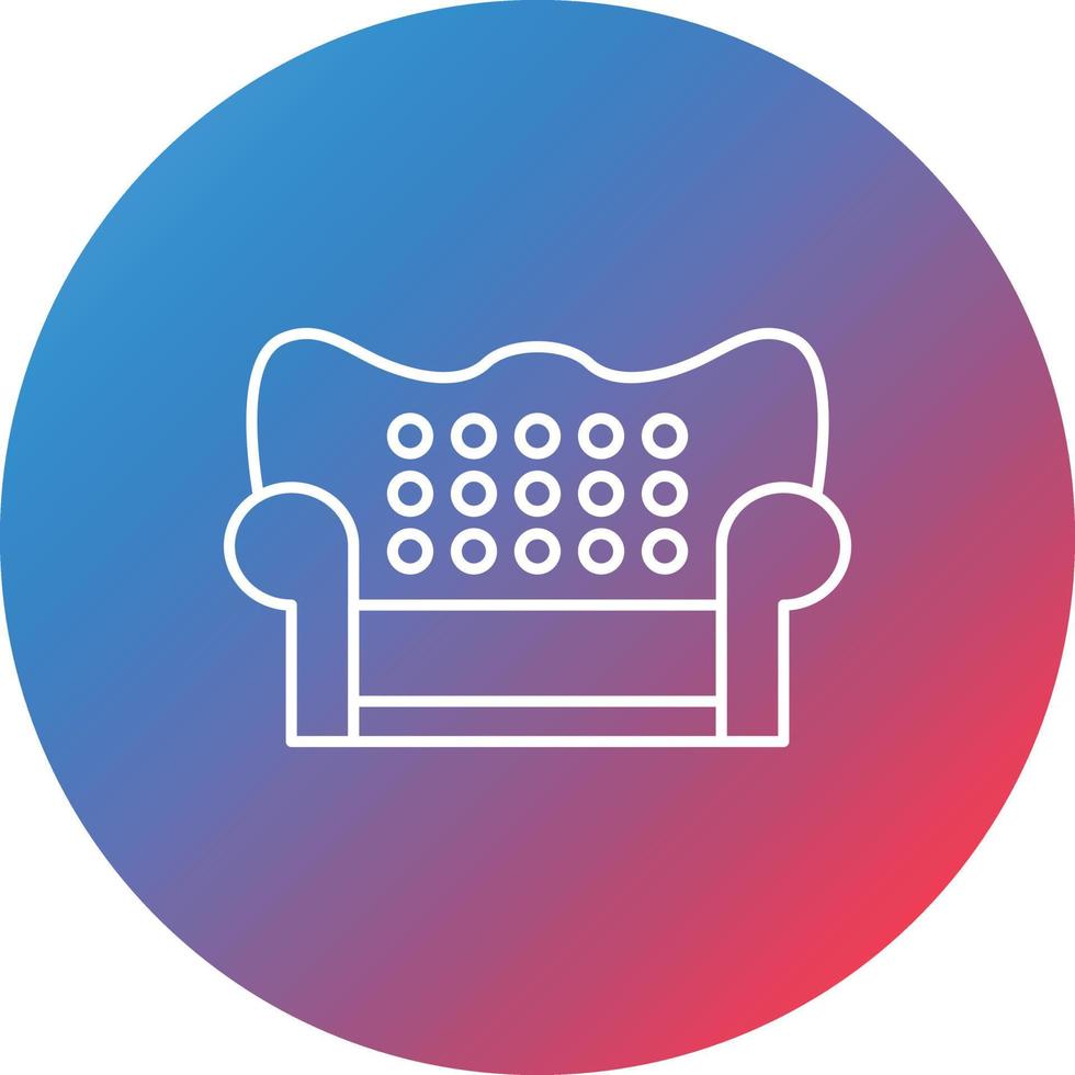 Couch Line Gradient Circle Background Icon vector