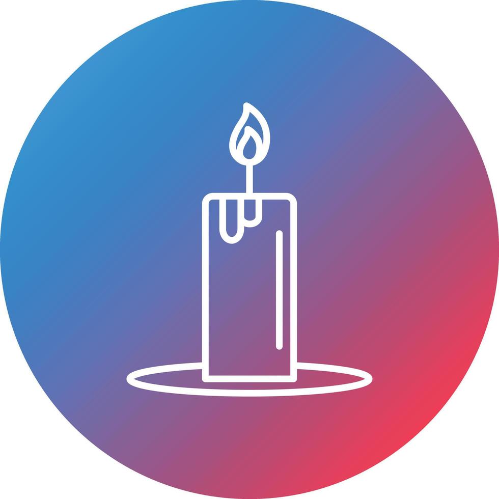 Candle Line Gradient Circle Background Icon vector