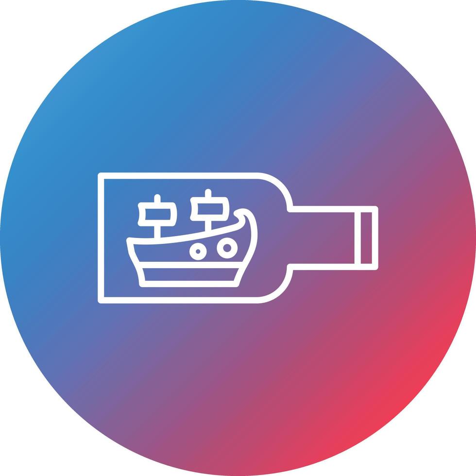 Ship Bottle Line Gradient Circle Background Icon vector