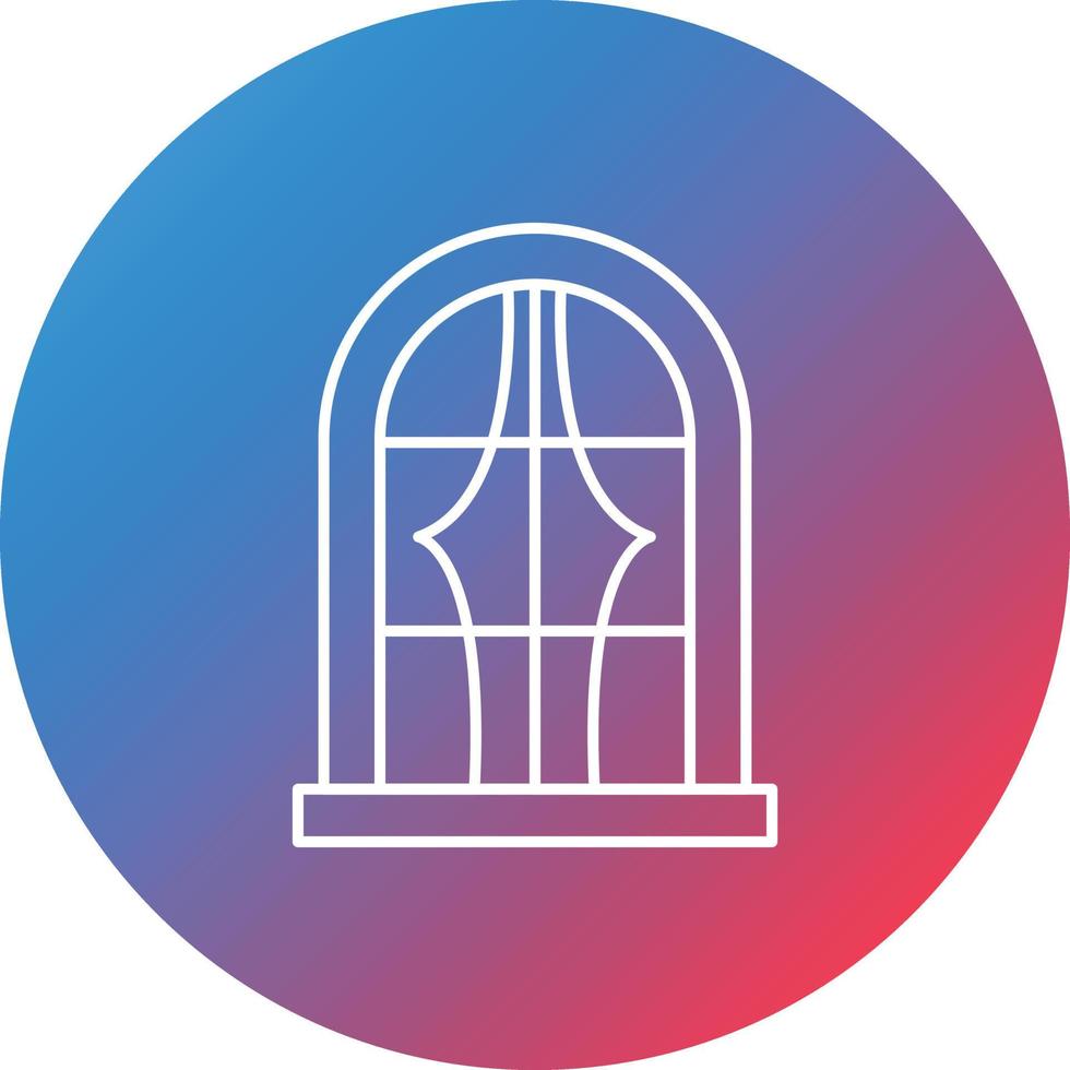 Window Line Gradient Circle Background Icon vector