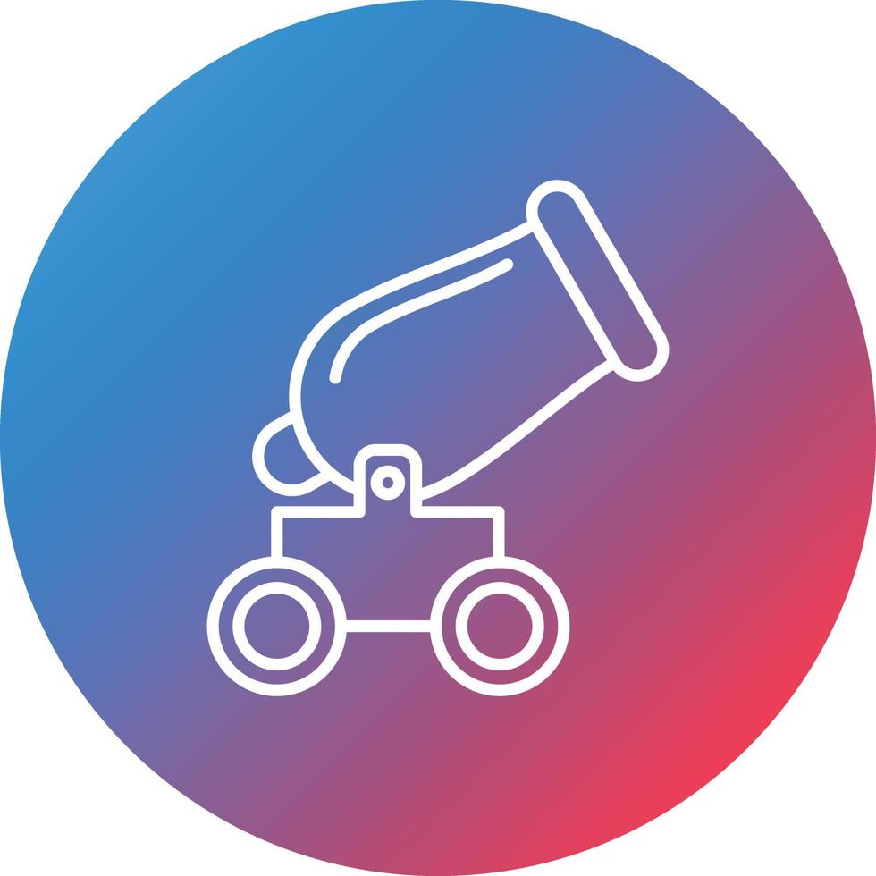 Pirate Cannon Line Gradient Circle Background Icon vector