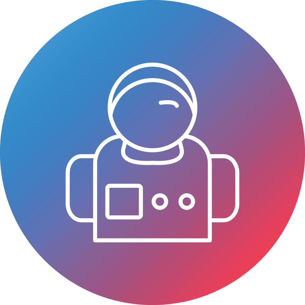Astronaut Line Gradient Circle Background Icon vector