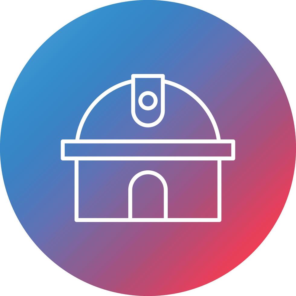 Observatory Line Gradient Circle Background Icon vector