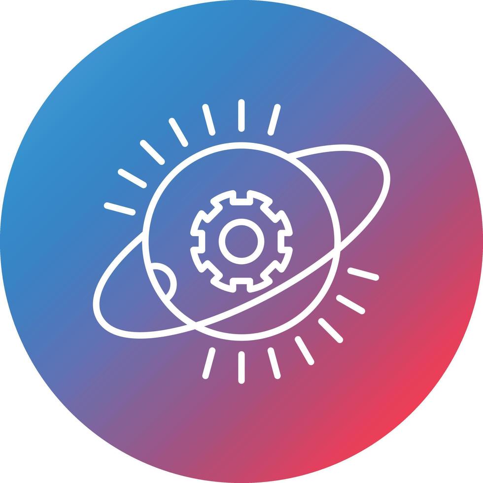 Supernova Line Gradient Circle Background Icon vector