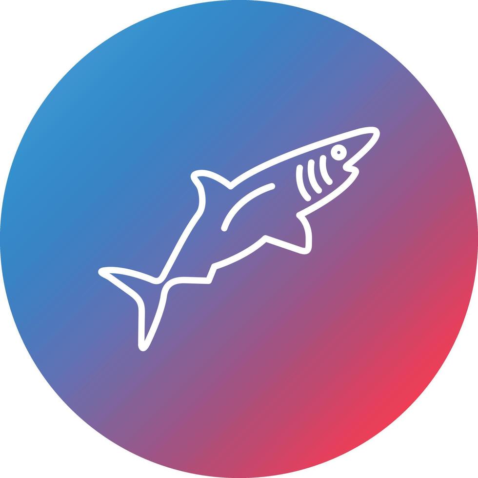 Shark Line Gradient Circle Background Icon vector