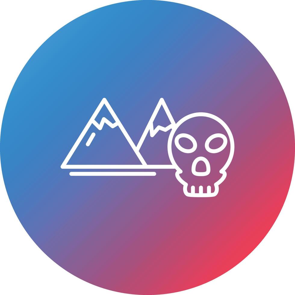 Skull Island Line Gradient Circle Background Icon vector