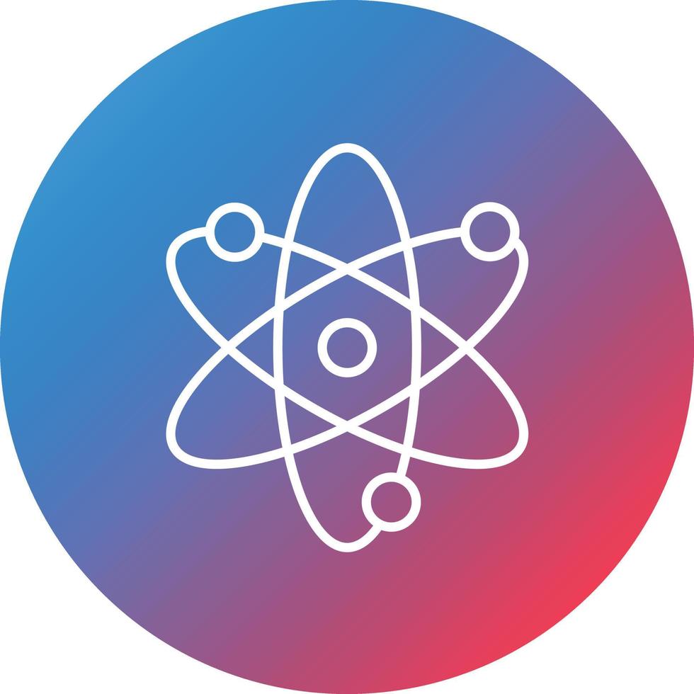 Atom Line Gradient Circle Background Icon vector