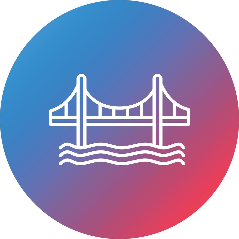 icono de fondo de círculo degradado de línea de puente golden gate vector