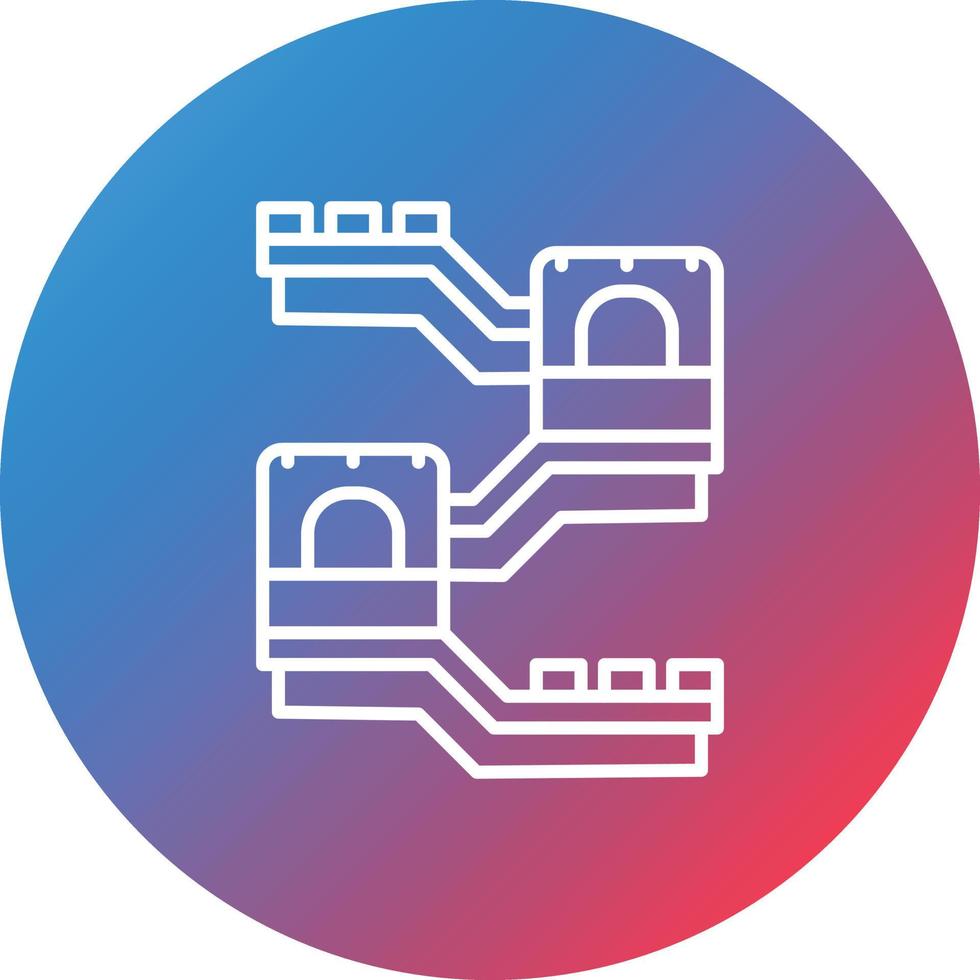 Great Wall of China Line Gradient Circle Background Icon vector